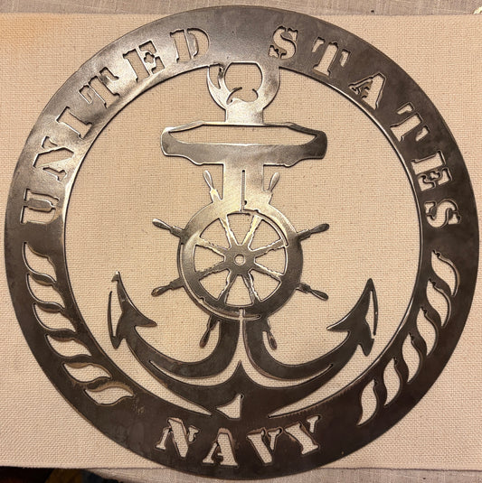 U.S. Navy Military Plaque – 11 Gauge Steel (12" x 12")